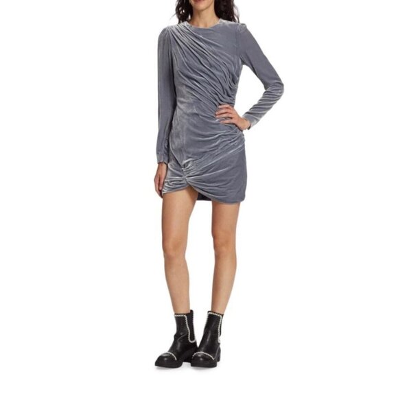 CINQ À SEPT Rebeka Gathered Velvet Mini Dress Size 0 - 41623 - Picture 6 of 12